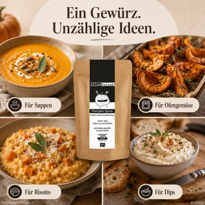 Premium Pumpkin Spice - Hochwertige Kürbis Gewürzzubereitung für Pumpkin Pie, Kürbissuppe, Ofenkürbis und vieles mehr - 100 g