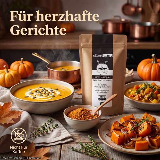 Premium Pumpkin Spice - Hochwertige Kürbis Gewürzzubereitung für Pumpkin Pie, Kürbissuppe, Ofenkürbis und vieles mehr - 100 g