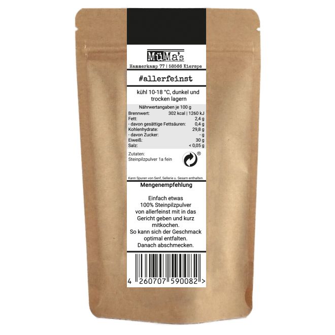 100% Steinpilzpulver - Steinpilz gemahlen - 1a Premium Gourmet Gewürz - 85g