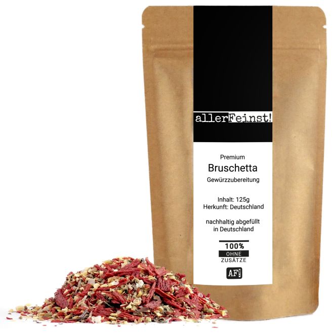 Preparato premium per bruschetta per salse, salse spalmabili, insalate, antipasti, spezie per barbecue - 125g