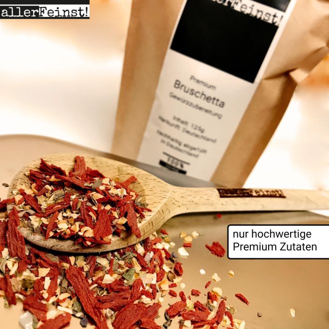 Preparato premium per bruschetta per salse, salse spalmabili, insalate, antipasti, spezie per barbecue - 125g