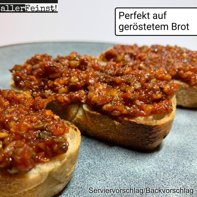 Preparato premium per bruschetta per salse, salse spalmabili, insalate, antipasti, spezie per barbecue - 125g
