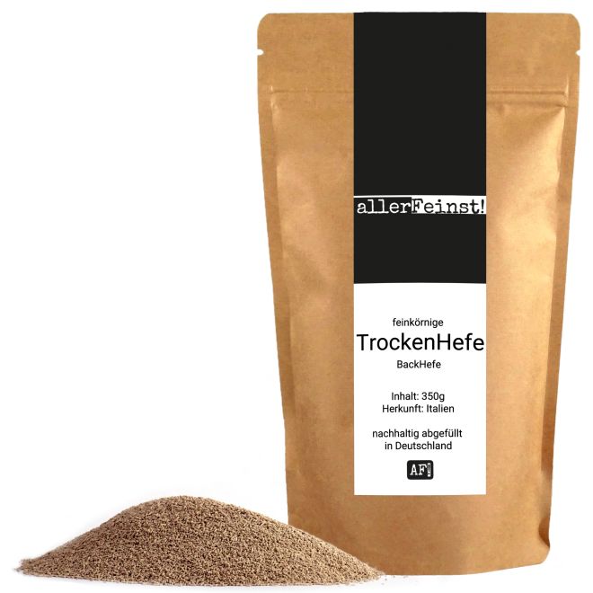 Trockenhefe - feinkörnige Premium Trockenhefe / Backhefe Germ Yeast für z.B. Ciabatta, Pizzateig, Kuchen, Gebäck, uvm - 350g