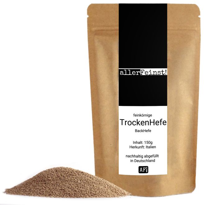 Trockenhefe - feinkörnige Premium Trockenhefe / Backhefe Germ Yeast für z.B. Ciabatta, Pizzateig, Kuchen, Gebäck, uvm - 150g