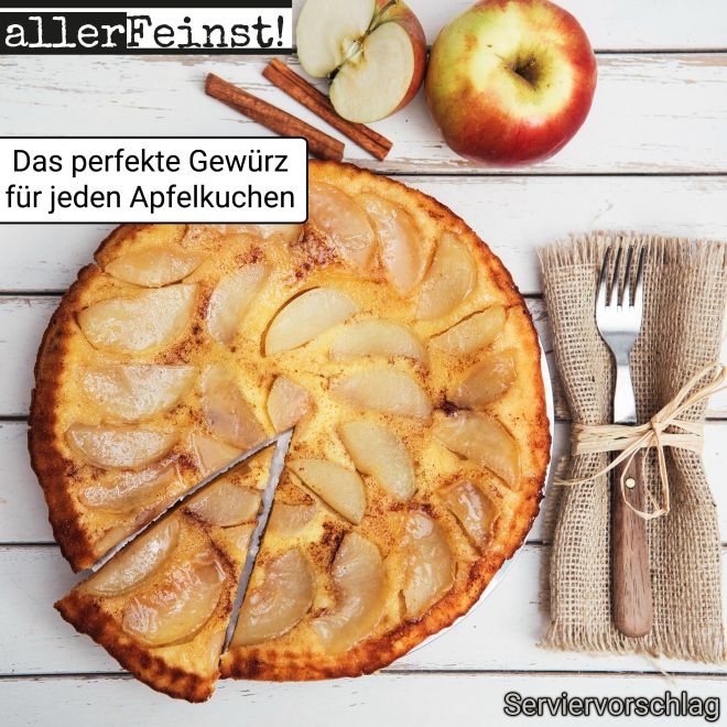 Apfelkuchen Gewürz ohne Zuckerzusatz für Apfel, Kuchen, Gewürzkuchen, Oatmeal, Porridge und mehr - 100g