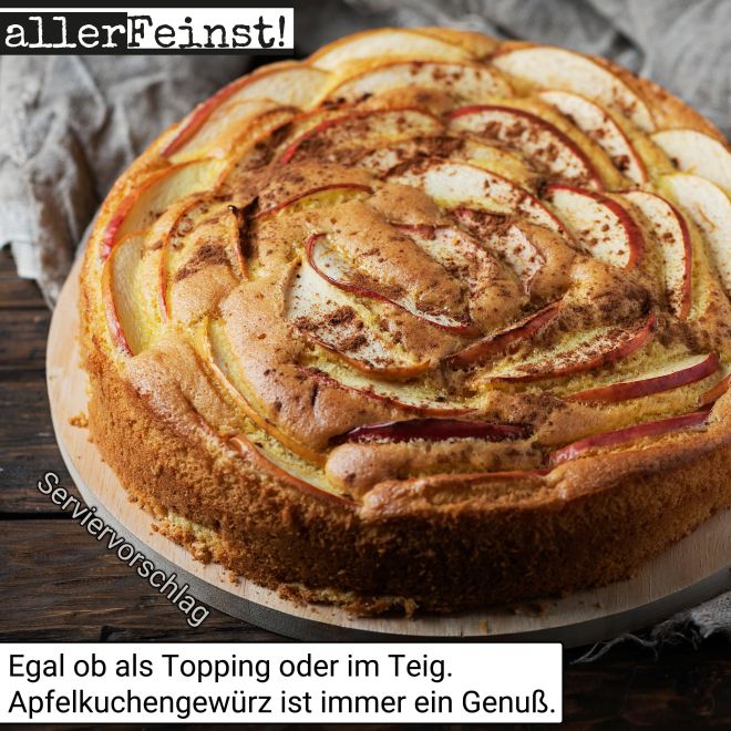 Apfelkuchen Gewürz ohne Zuckerzusatz für Apfel, Kuchen, Gewürzkuchen, Oatmeal, Porridge und mehr - 100g