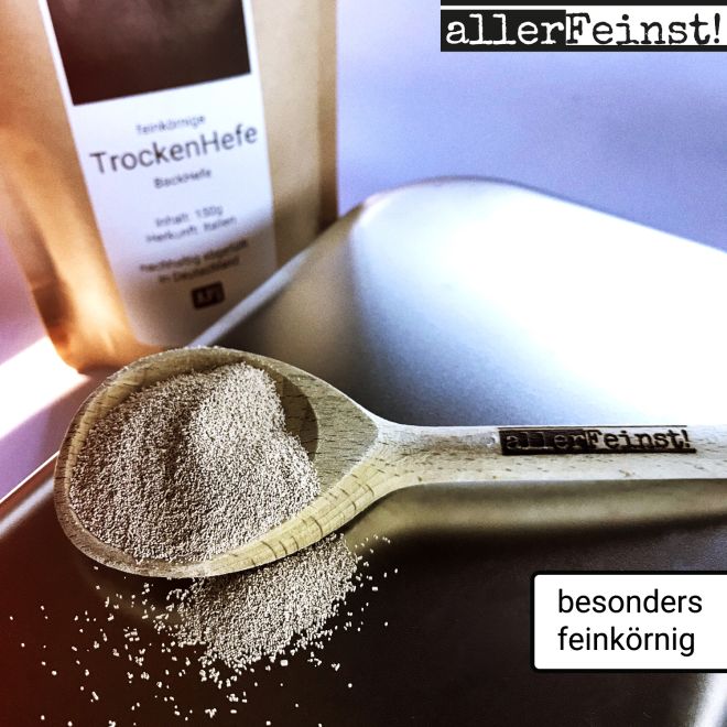 Trockenhefe - feinkörnige Premium Trockenhefe / Backhefe Germ Yeast für z.B. Ciabatta, Pizzateig, Kuchen, Gebäck, uvm - 80g