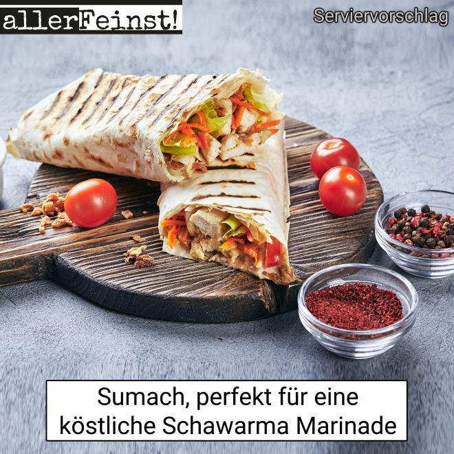 Premium Sumach Pulver - Gewürzzubereitung - Sumak - Essigbaumfrucht - Essigbaumgewürz - 125g