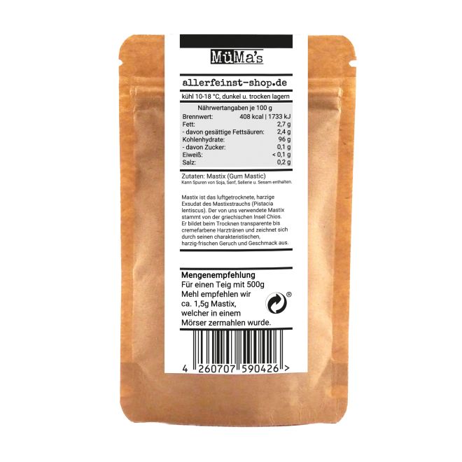 Premium Mastix Tränen | griechisches Naturharz | Mastic Gum - für z.B. Tsoureki Griechisches Osterbrot | Perfekt zum backen - 9 g