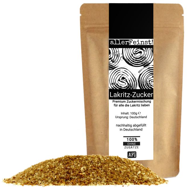 Lakritz-Zucker - Premium Zuckermischung für alle Lakritz- und Süßholzfans - 100g