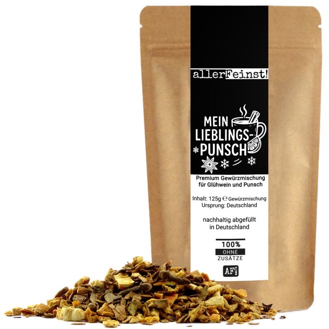 Mein Lieblings-Punsch | Premium Gewürzmischung mit Ceylon-Zimt, Orange & Sternanis für Glühwein, Punsch & Heißgetränke - 125g