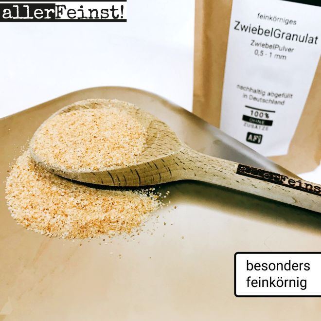 granuliertes Zwiebelpulver - Zwiebelgranulat Onion Powder, hoch aromatisch für Marinaden Rubs Gewürzmischungen - 150g