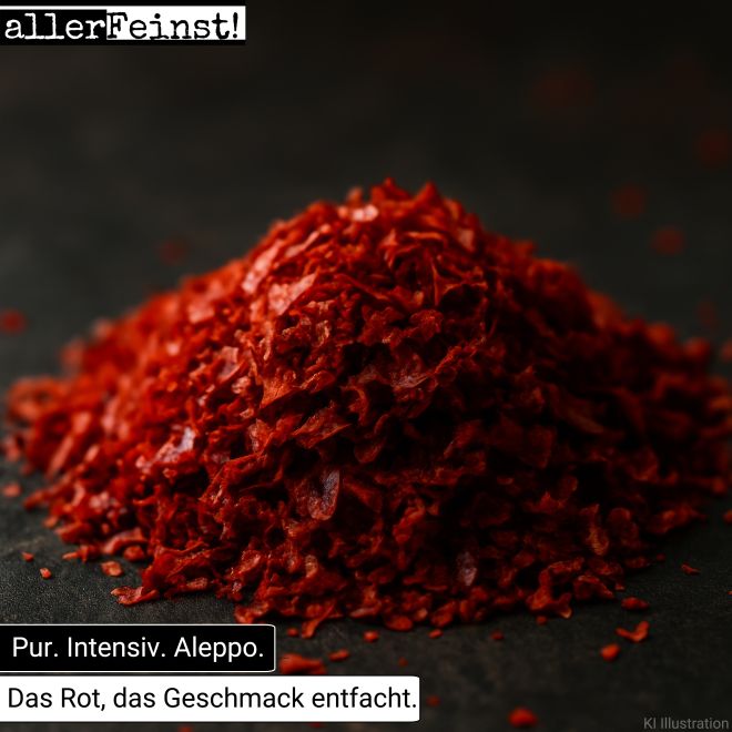 Pul Biber Premium Aleppo Pepper - Hochwertige Gewürz-Chili - Flocken mit Rapsöl & Meersalz - 100g