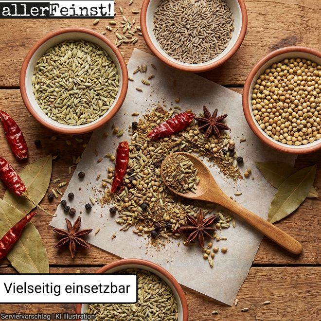 Fenchelsamen Ganz - Aromatisch & Würzig | Foeniculum vulgare | Intensiv anisartiger Geschmack | Gewürz für Küche, Tee & mehr - 100g