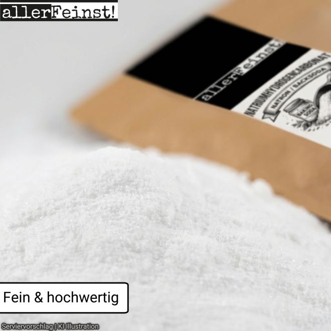 Natron/Backpulver Ersatz - Reines Natriumbicarbonat (Natriumhydrogencarbonat) E500 Lebensmittelqualität - Vielseitig für Haushalt, Küche und mehr - 150g