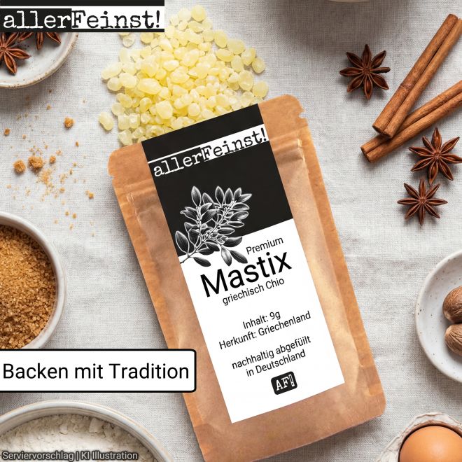 Premium Mastix Tränen | griechisches Naturharz | Mastic Gum - für z.B. Tsoureki Griechisches Osterbrot | Perfekt zum backen - 9 g
