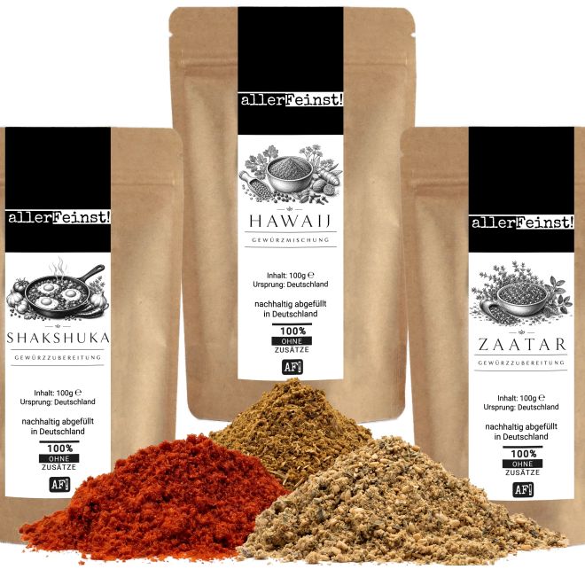 Orientalisches Gewürzset 3er Set | Shakshuka, Hawaij & Zaatar | Premium Gewürzspezialitäten | Geschenkset für orientalische Küche (3 x 100g)
