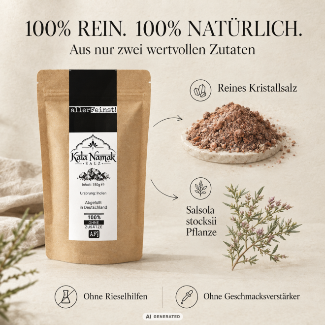 Kala Namak - Schwarzsalz | fein, eierähnlich - 150g