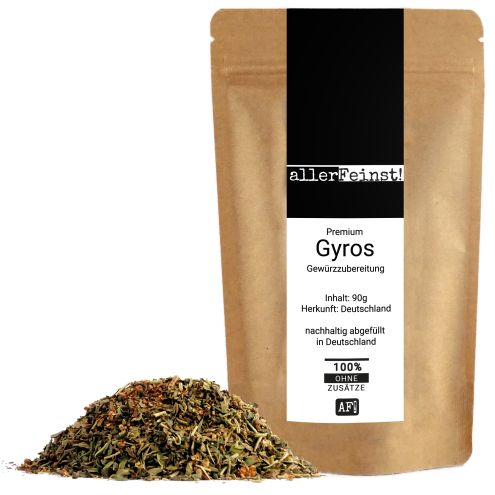 Premium Gyros Gewürzzubereitung - Gyrosgewürz für Fleisch, Gemüse und Dips in Premium-Qualität - für die mediterrane Küche - 90g