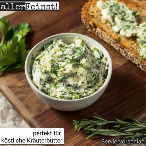 Premium Kräuterbutter Gewürz mit Röstzwiebeln - Gewürzzubereitung - für köstliche Kräuter Butter und mehr - 80g