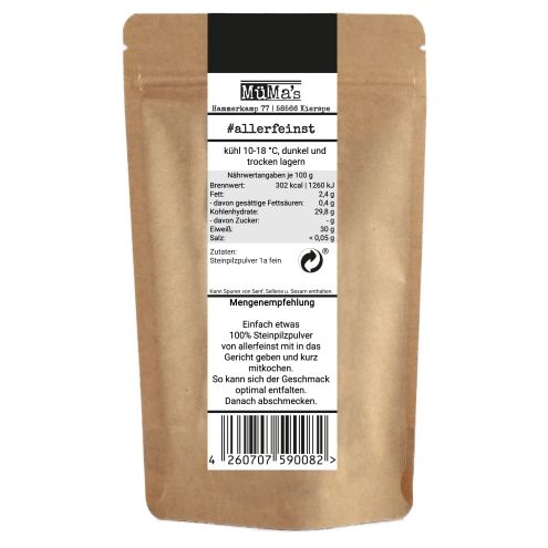 100% Steinpilzpulver - Steinpilz gemahlen - 1a Premium Gourmet Gewürz - 85g