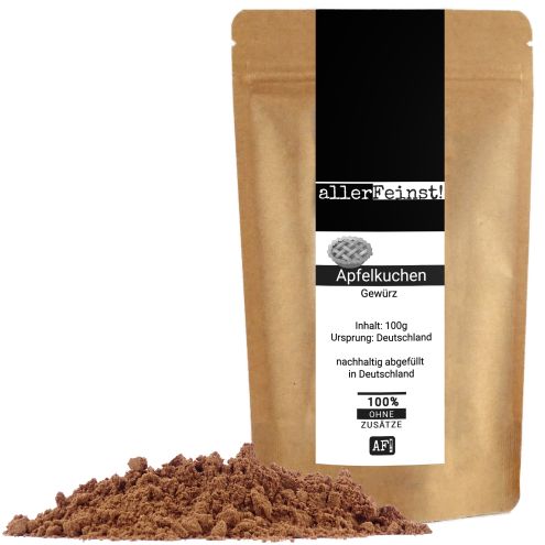 Apfelkuchen Gewürz ohne Zuckerzusatz für Apfel, Kuchen, Gewürzkuchen, Oatmeal, Porridge und mehr - 100g