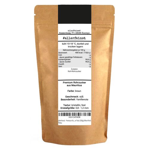 Echter Premium Rohrzucker aus Mauritius (Ostafrika) - 500g