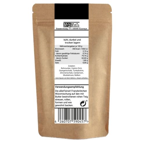 Franzbrötchen Gewürz, Zimtschnecken, Dessert, für Hamburger Spezialitäten Gebäck - 100g