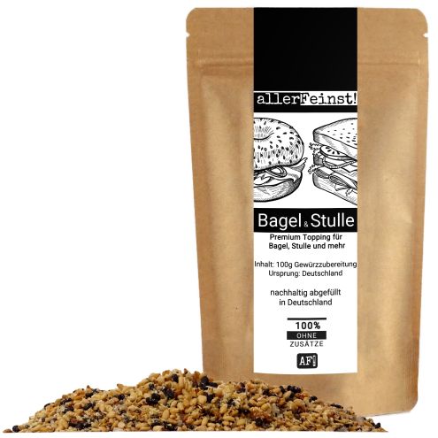 Bagel & Stulle - Seasoning für Brot, Stullen, Bagels, Brötchen, Avocado, Salat Topping und mehr - 100g