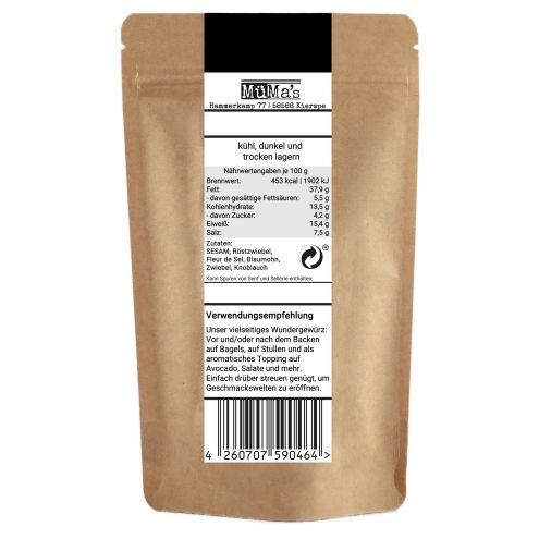 Bagel & Stulle - Seasoning für Brot, Stullen, Bagels, Brötchen, Avocado, Salat Topping und mehr - 100g