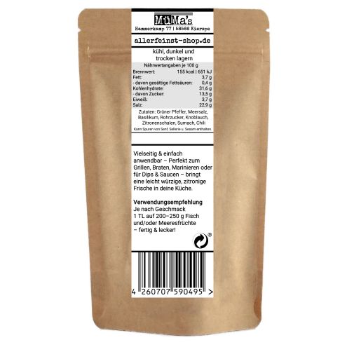 Premium Fisch & Scampi Gewürz | Gourmet Gewürzzubereitung | Fischgewürz für Seafood, Meeresfrüchte, Garnelen, Lachs, etc. - 100g