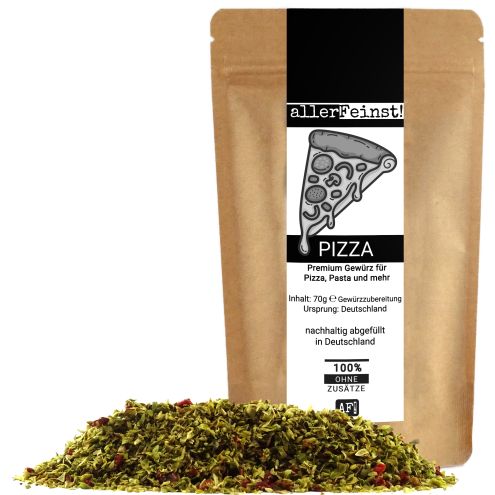 Premium Pizza Gewürz | italienische Gewürzmischung für Pizzaliebhaber | Pizzagewürz Gewürzzubereitung für Pizzasoße u. Pasta Sauce - 70g
