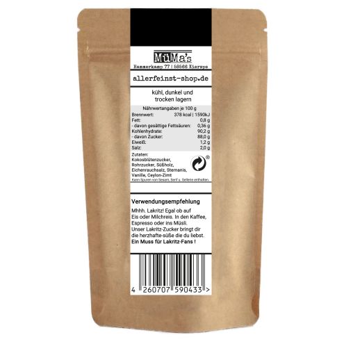 Lakritz-Zucker - Premium Zuckermischung für alle Lakritz- und Süßholzfans - 100g