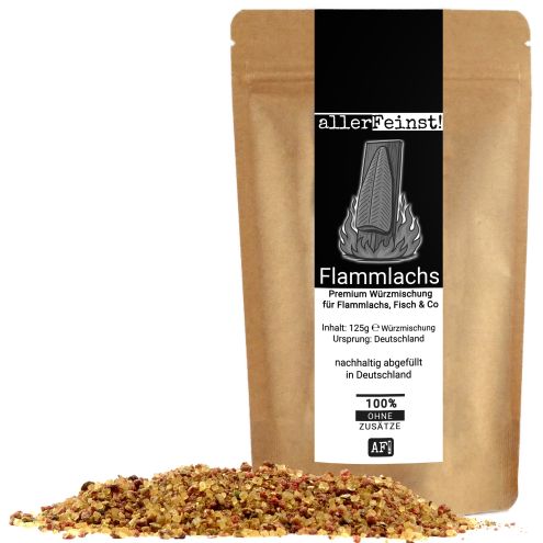 Flammlachs Gewürz - Premium Würzmischung für skandinavischer Feuerlachs, Holzbrettlachs, Fisch - nach finnischer Art - ohne Glutamat - 125g