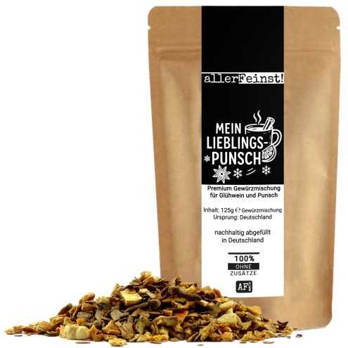 Mein Lieblings-Punsch | Premium Gewürzmischung mit Ceylon-Zimt, Orange & Sternanis für Glühwein, Punsch & Heißgetränke - 125g