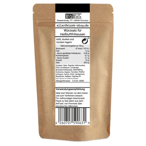 Air Fry Wunder | Premium Würzsalz für Heißluftfritteusen | Knusprige Pommes, Gemüse & Snacks | Ohne Zusätze - 150g