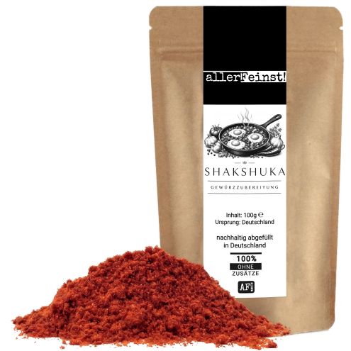 Shakshuka Gewürzzubereitung | Orientalische Gewürzmischung für Shakshuka, Tomatengerichte, Eiergerichte & mediterrane Küche | Cumin, Paprika & Koriander - 100g
