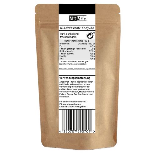 Andaliman Pfeffer ganz | Indonesische Pfefferspezialität - 30g